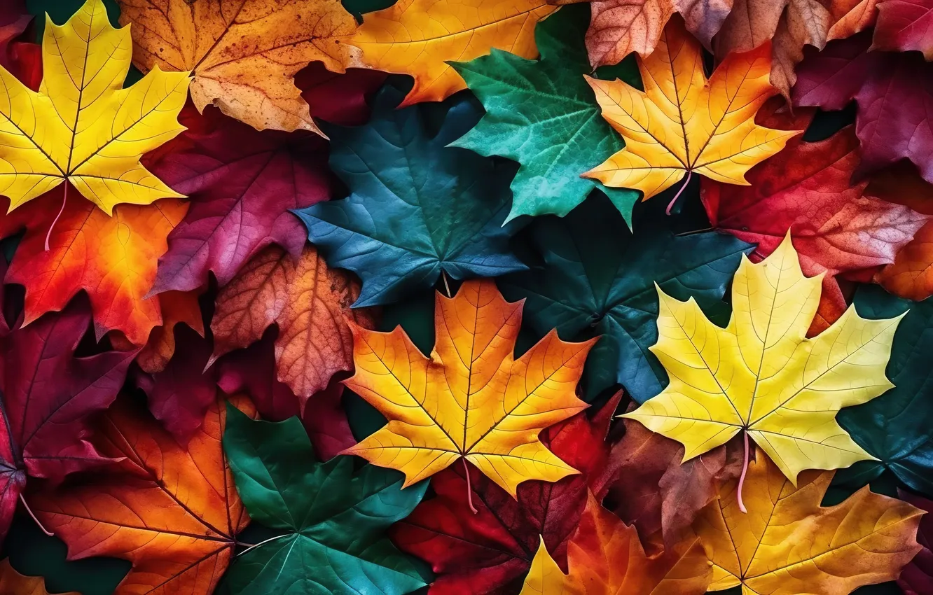 Photo wallpaper autumn, leaves, background, colorful, background, autumn, leaves, maple