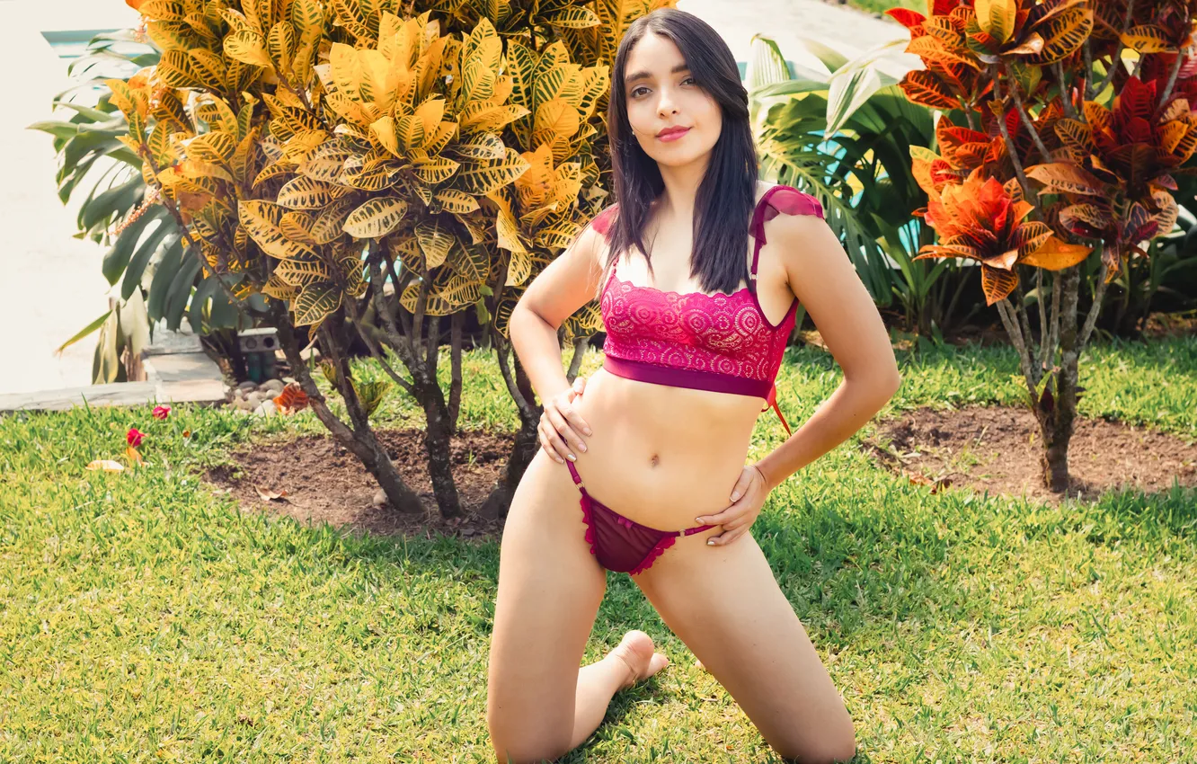 Photo wallpaper long hair, model, brunette, gorgeous, posing, beautiful face, Outside, Photoshoot