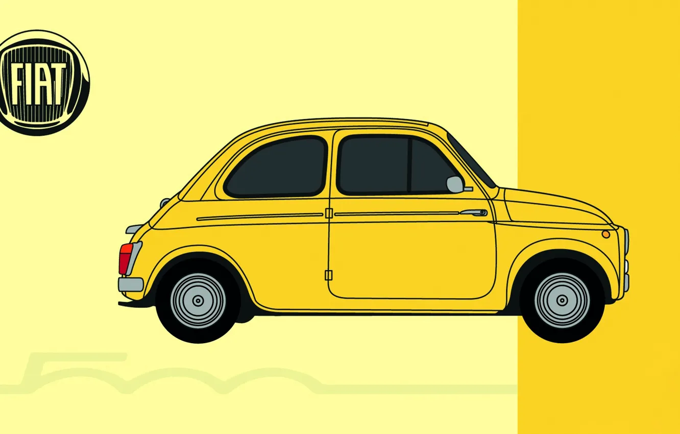 Photo wallpaper retro, poster, 500, Fiat