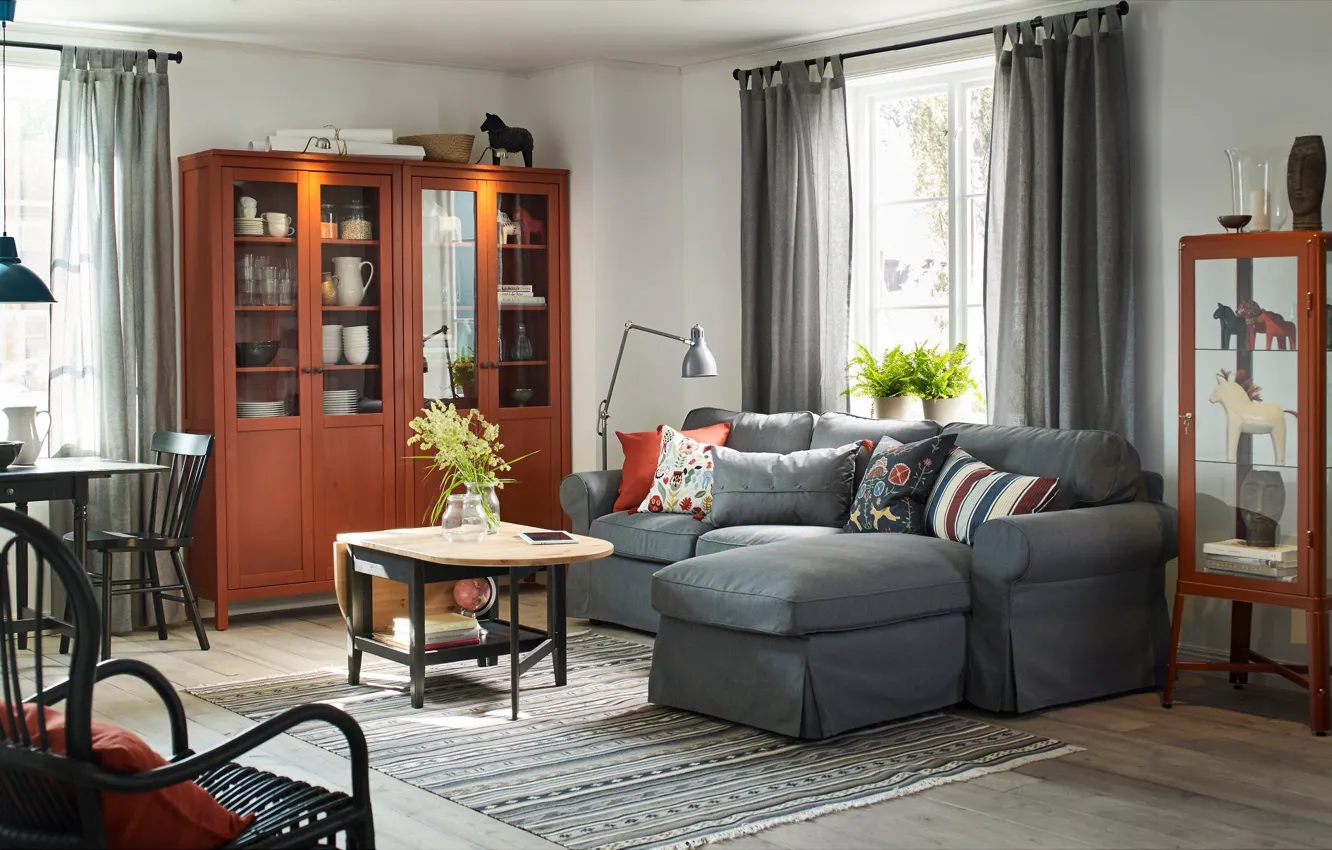 Photo wallpaper design, style, interior, living room, dining room, IKEA, IKEA idea decor, IKEA Decor