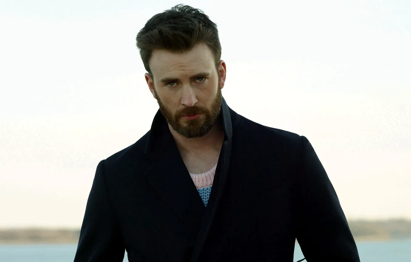 Photo wallpaper look, pose, actor, beard, Chris Evans, Chris Evans