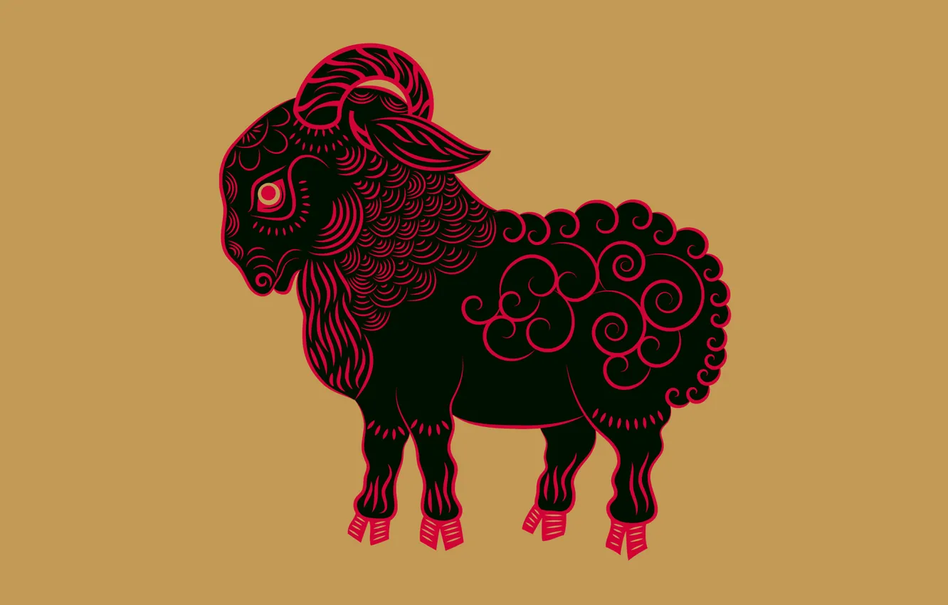 Photo wallpaper goat, zodiac, Zune