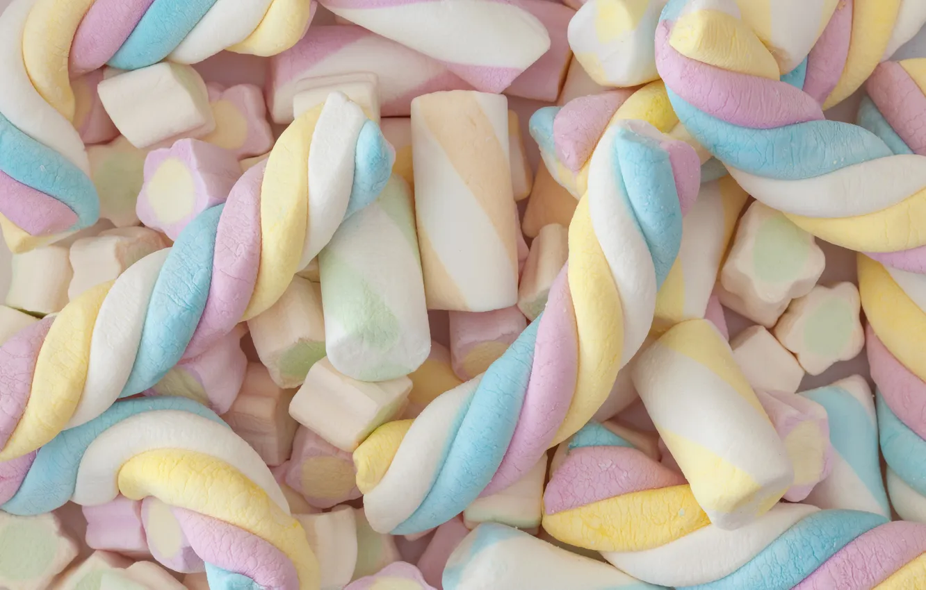 Photo wallpaper strips, sweets, marshmallows