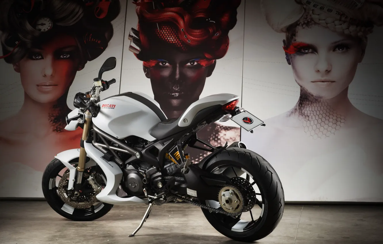 Photo wallpaper face, motorcycle, bike, Ducati, Monster 1100 EVO
