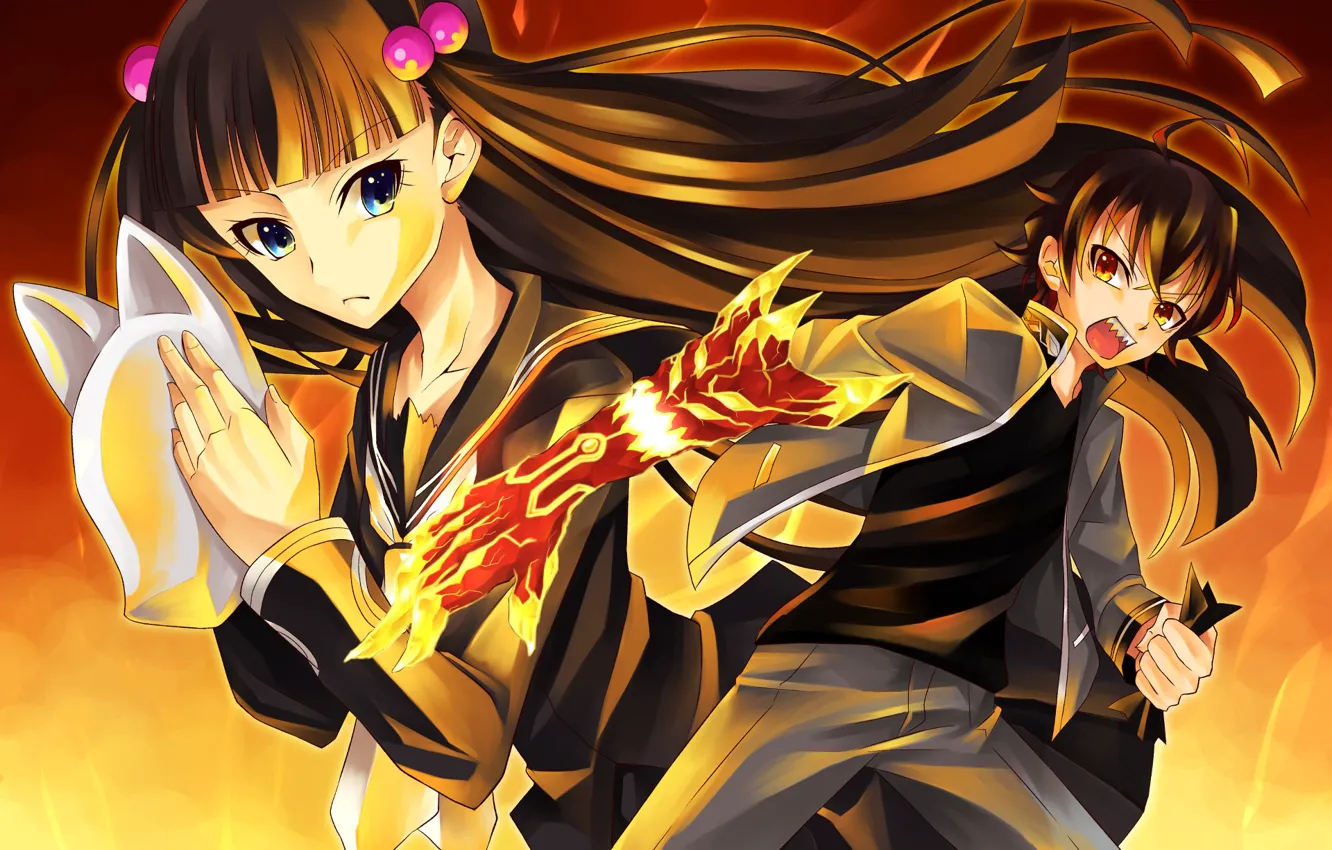 Photo wallpaper anime, art, two, Sousei No Onmyouji, Banjo, Two stars, Onmedia, Rakudo