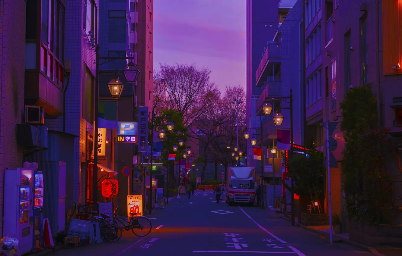 Photo wallpaper the city, street, building, architecture, flavor