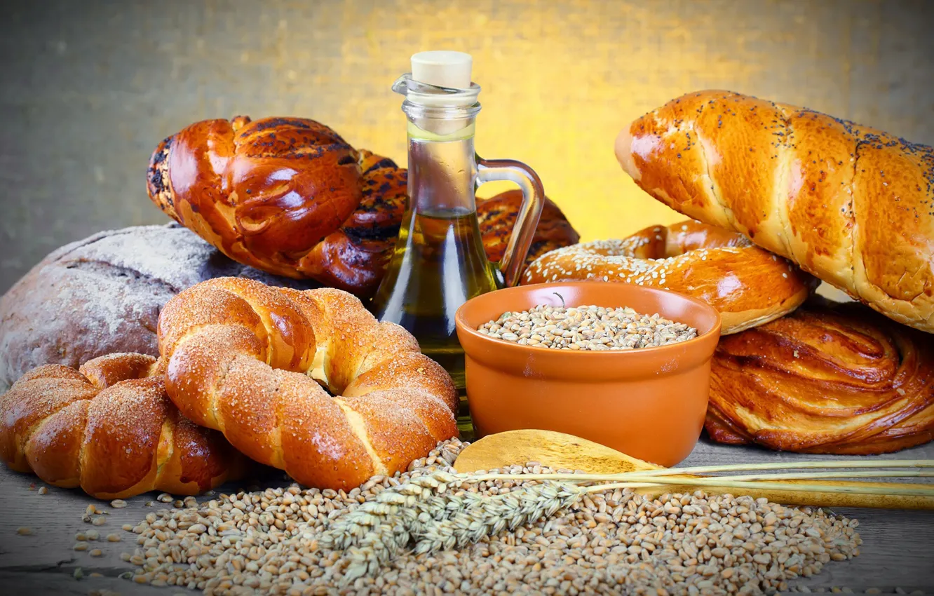 Photo wallpaper bread, muffin, cakes, buns, baton