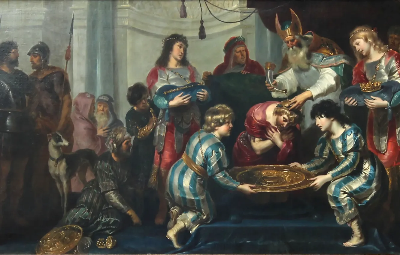 Photo wallpaper picture, genre, Cornelis de Vos, The Coronation Of Solomon