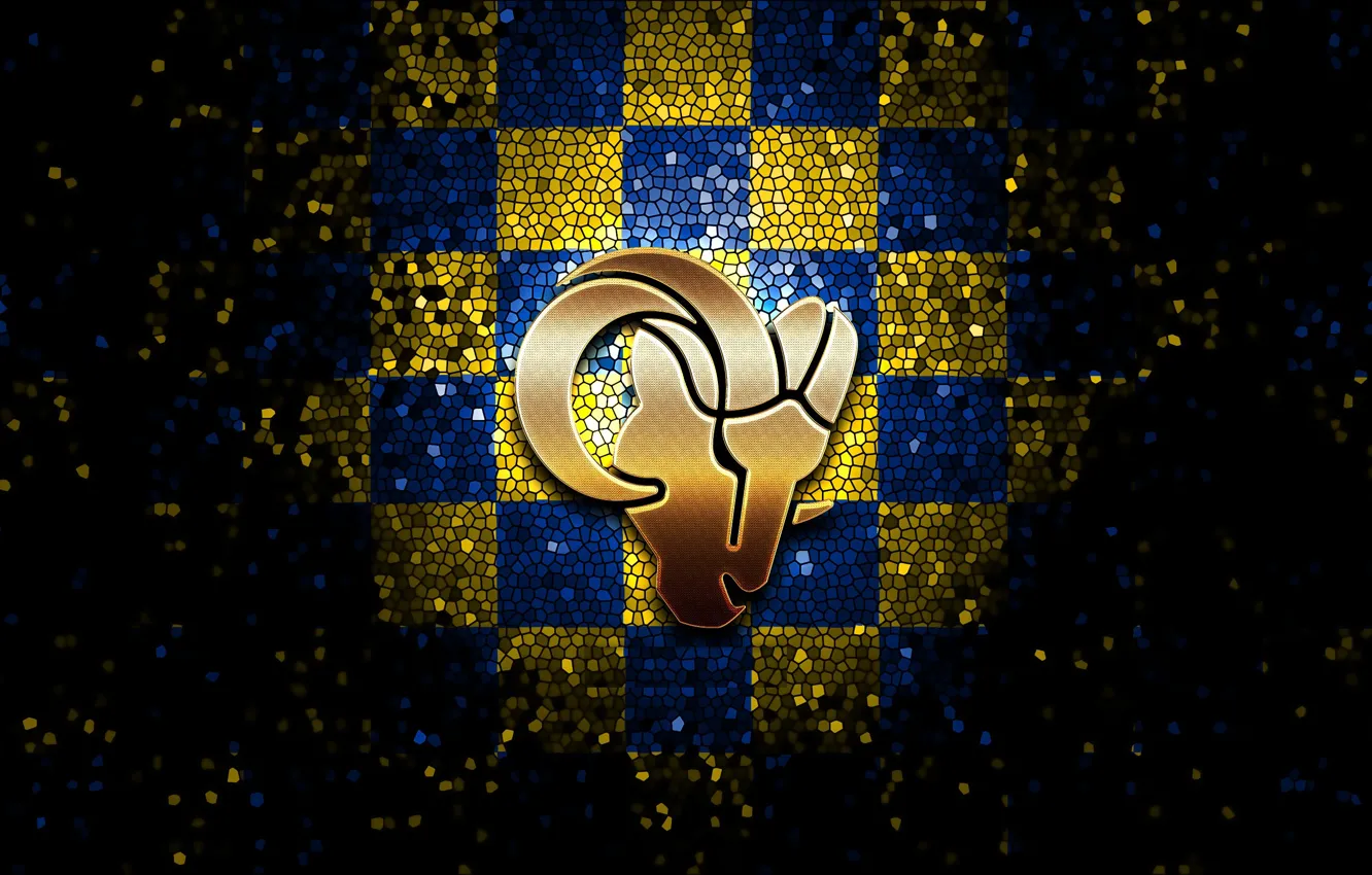 Photo wallpaper wallpaper, logo, Sport, nfl, glitter, checkered, Los Angeles Rams