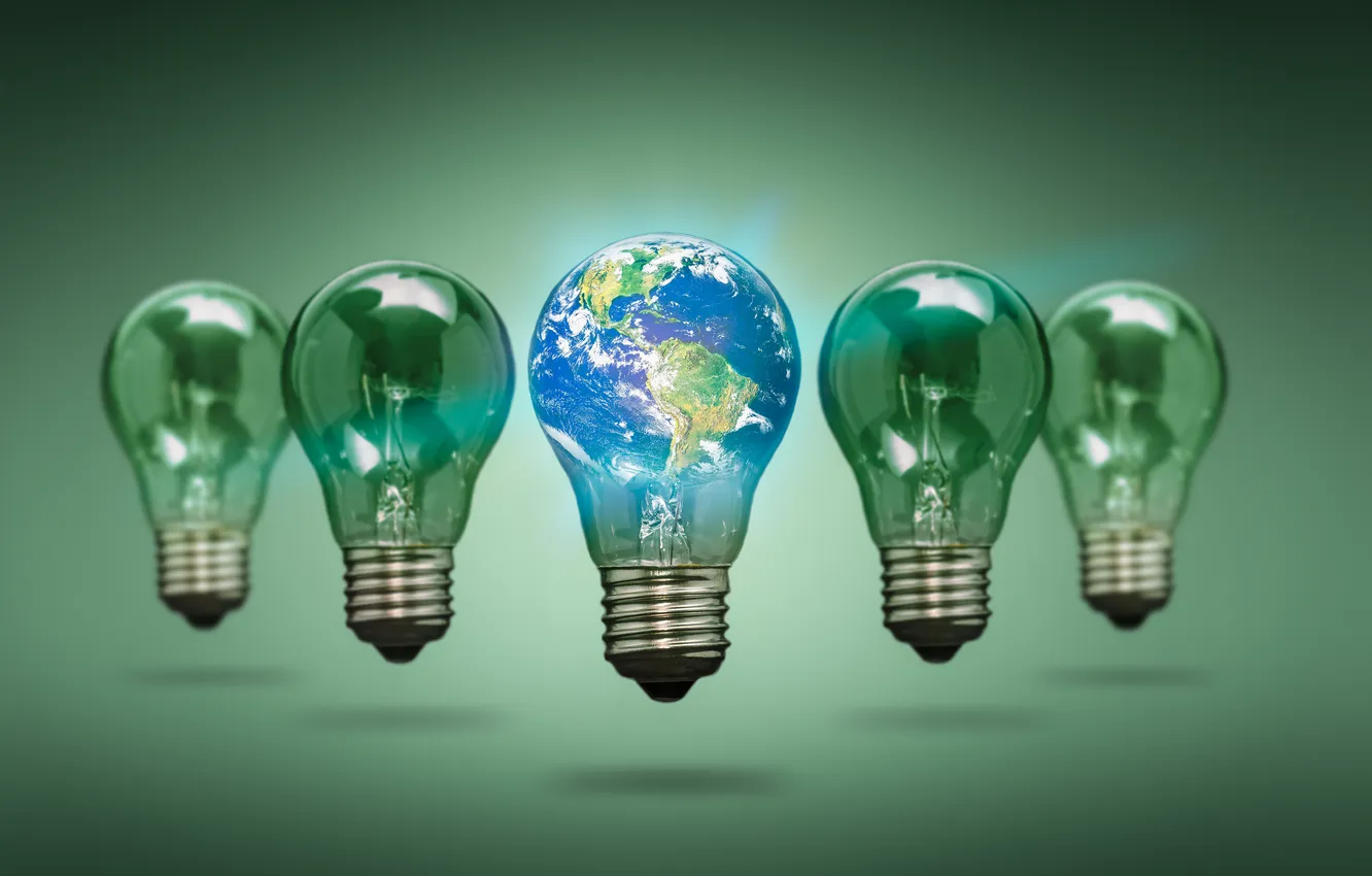 Photo wallpaper green, future, glass, glow, generation, globe, global, gases