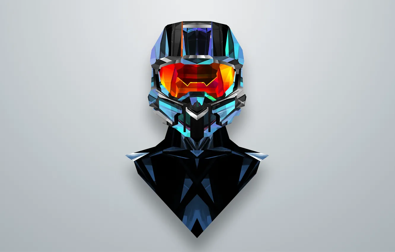 Photo wallpaper abstraction, the game, minimalism, halo, MASTER CHIEF