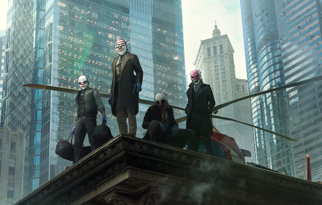 Photo wallpaper weapons, the game, mask, game, shooter, Payday, 2022, Payday 3