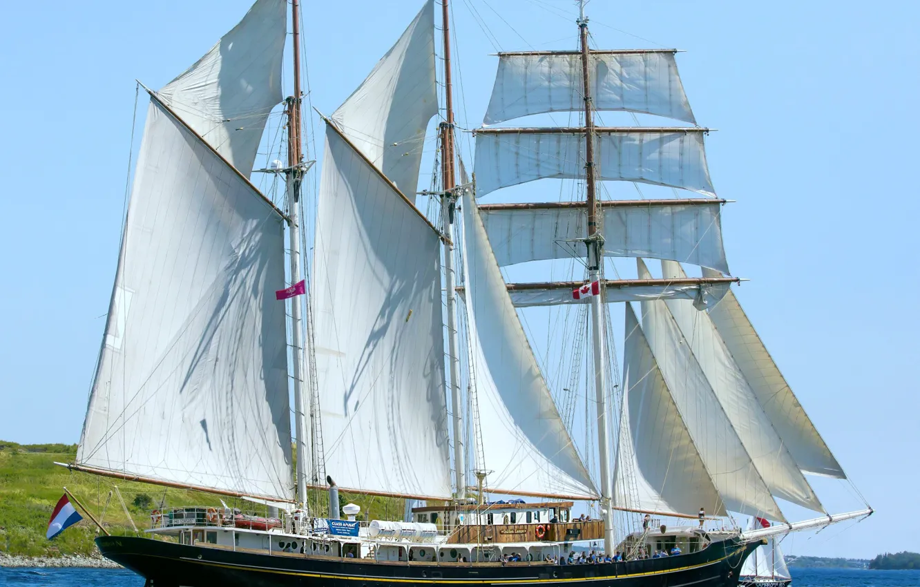 Photo wallpaper sea, stay, sailboat