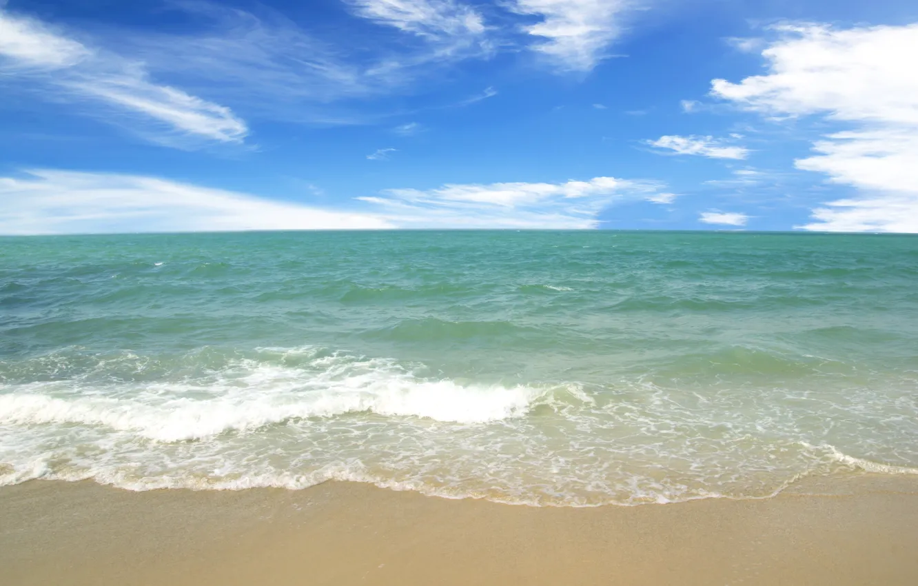 Photo wallpaper sand, sea, wave, beach, summer, the sky, summer, beach