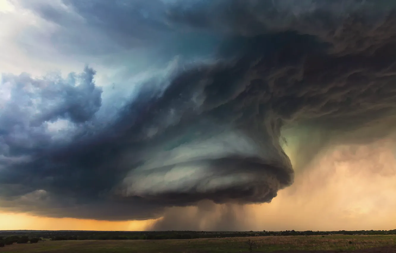 Photo wallpaper the sky, clouds, storm, USA, Texas, state, rotating thunderstorm, SuperCell