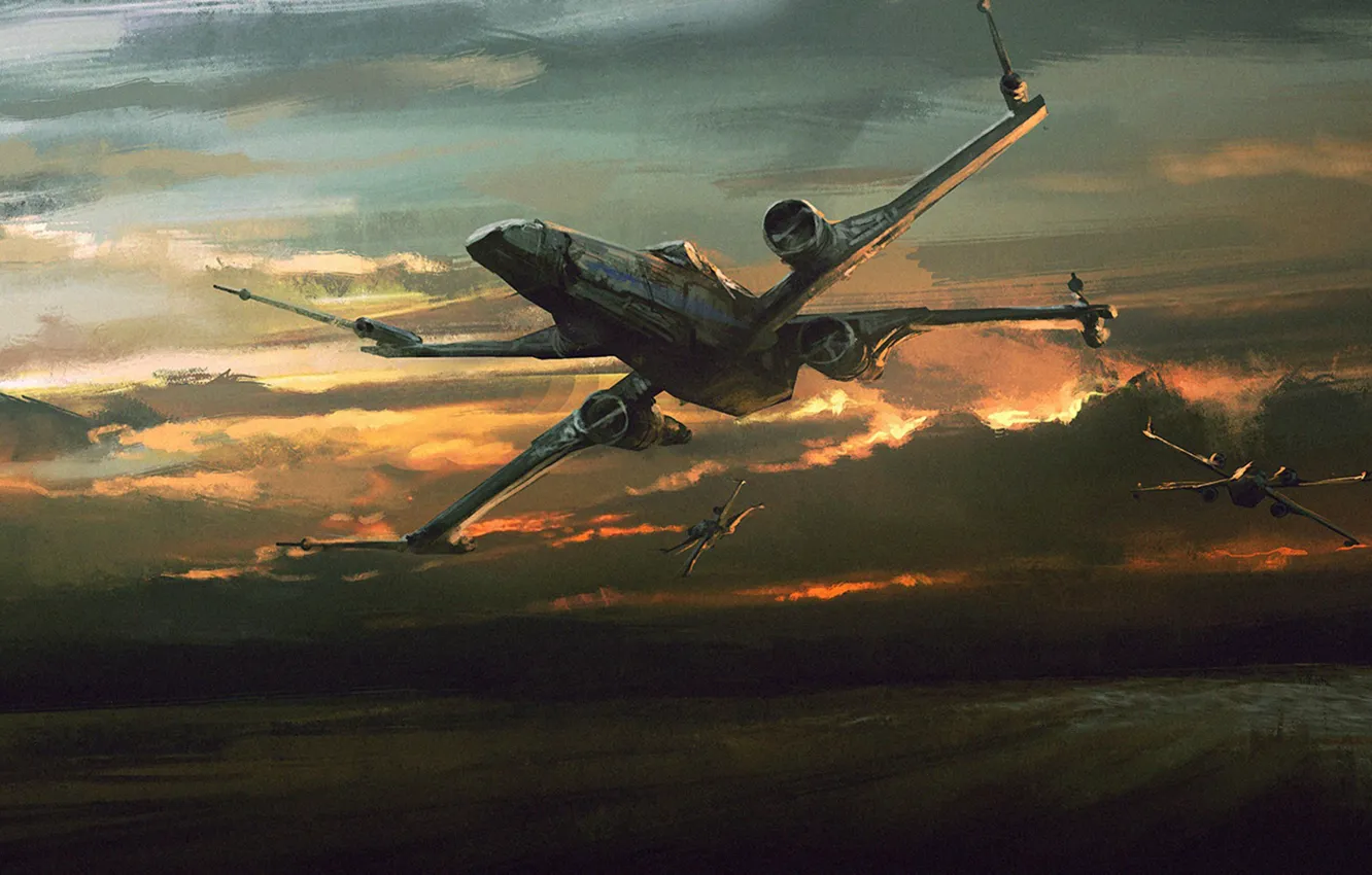 Photo wallpaper Star Wars, Star wars, Starfighter, X-wing, Star Wars: Episode VII - The Force Awakens, Star …