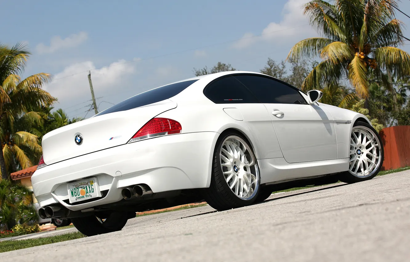 Photo wallpaper auto, white, BMW