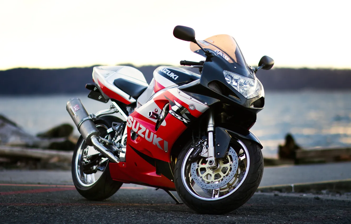 Photo wallpaper red, motorcycle, red, Suzuki, Suzuki, GSX