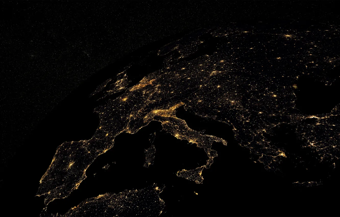 Photo wallpaper space, night, Europe