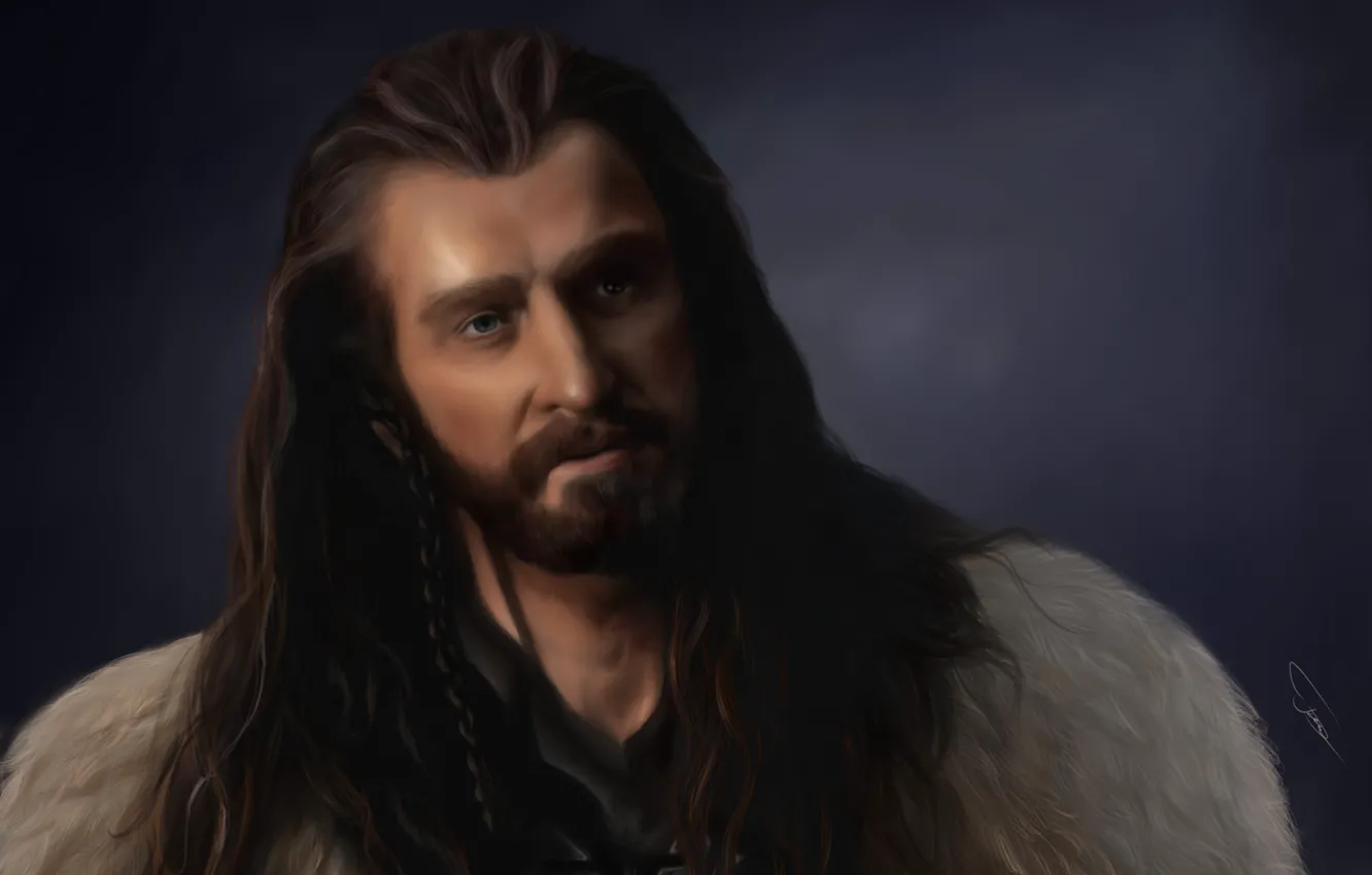 Photo wallpaper art, Painting, dwarf, The Hobbit, Thorin II Oakenshield, the king of people of Durin
