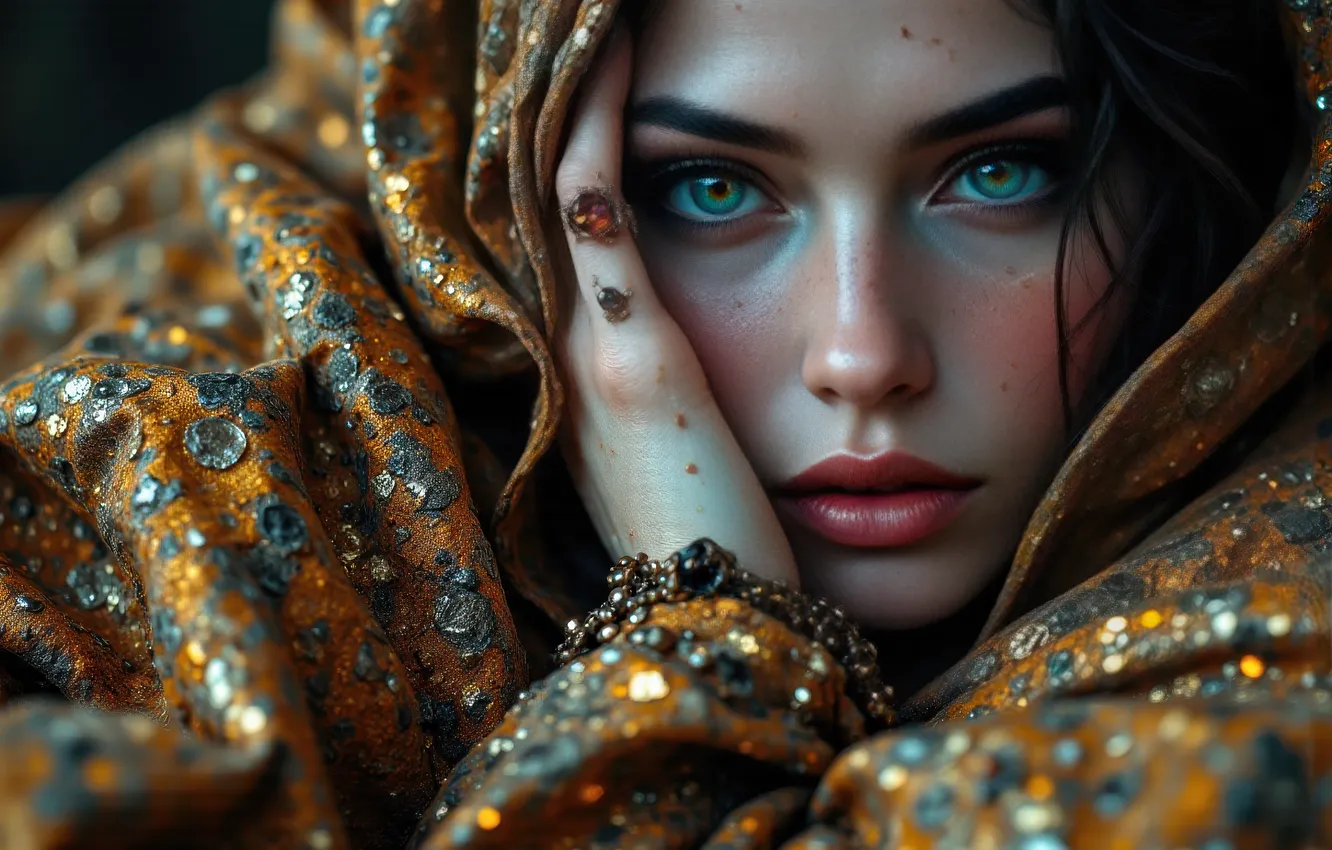 Photo wallpaper girl, bracelet, shawl, from nowfallangel