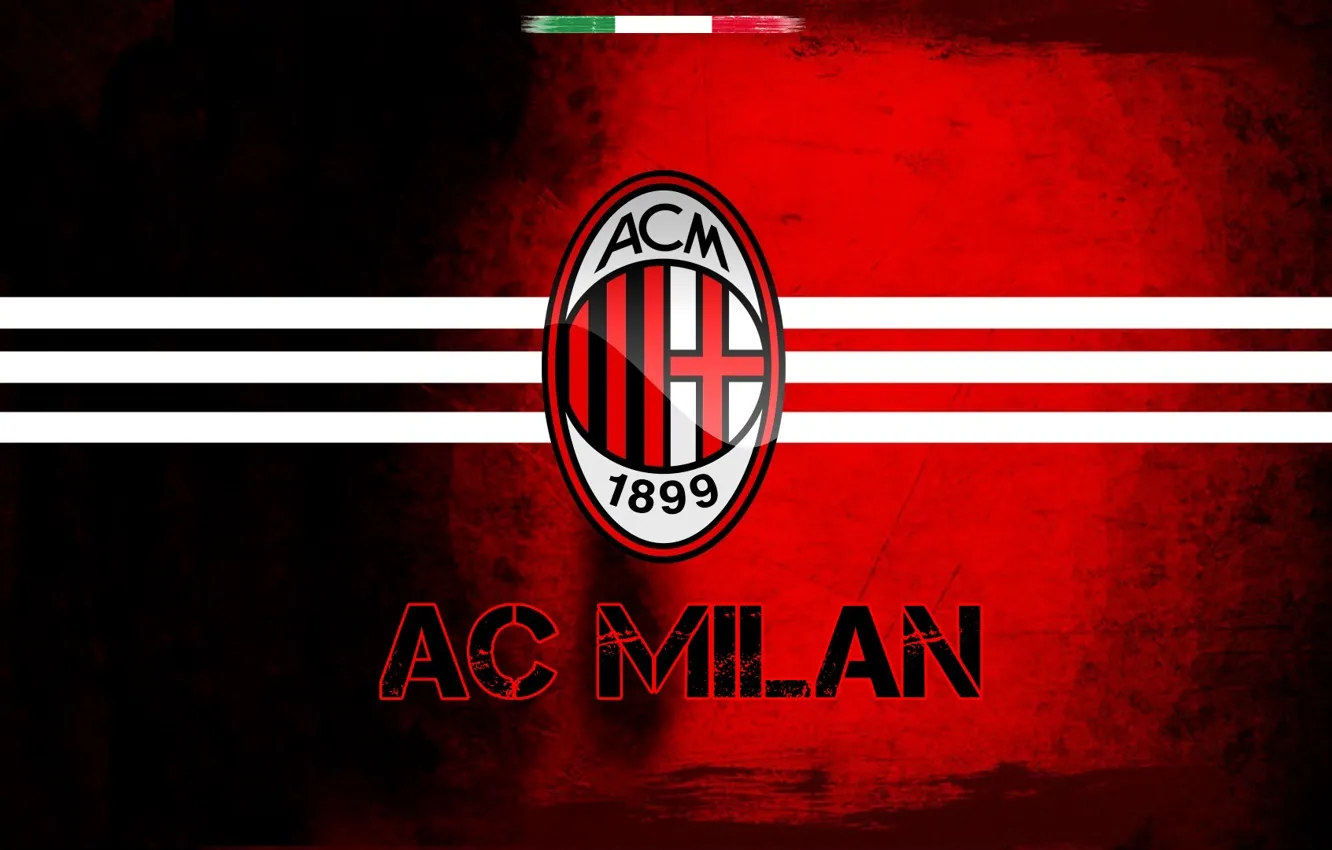 Photo wallpaper sport, red, logo, black, Italy, milan, soccer, football club