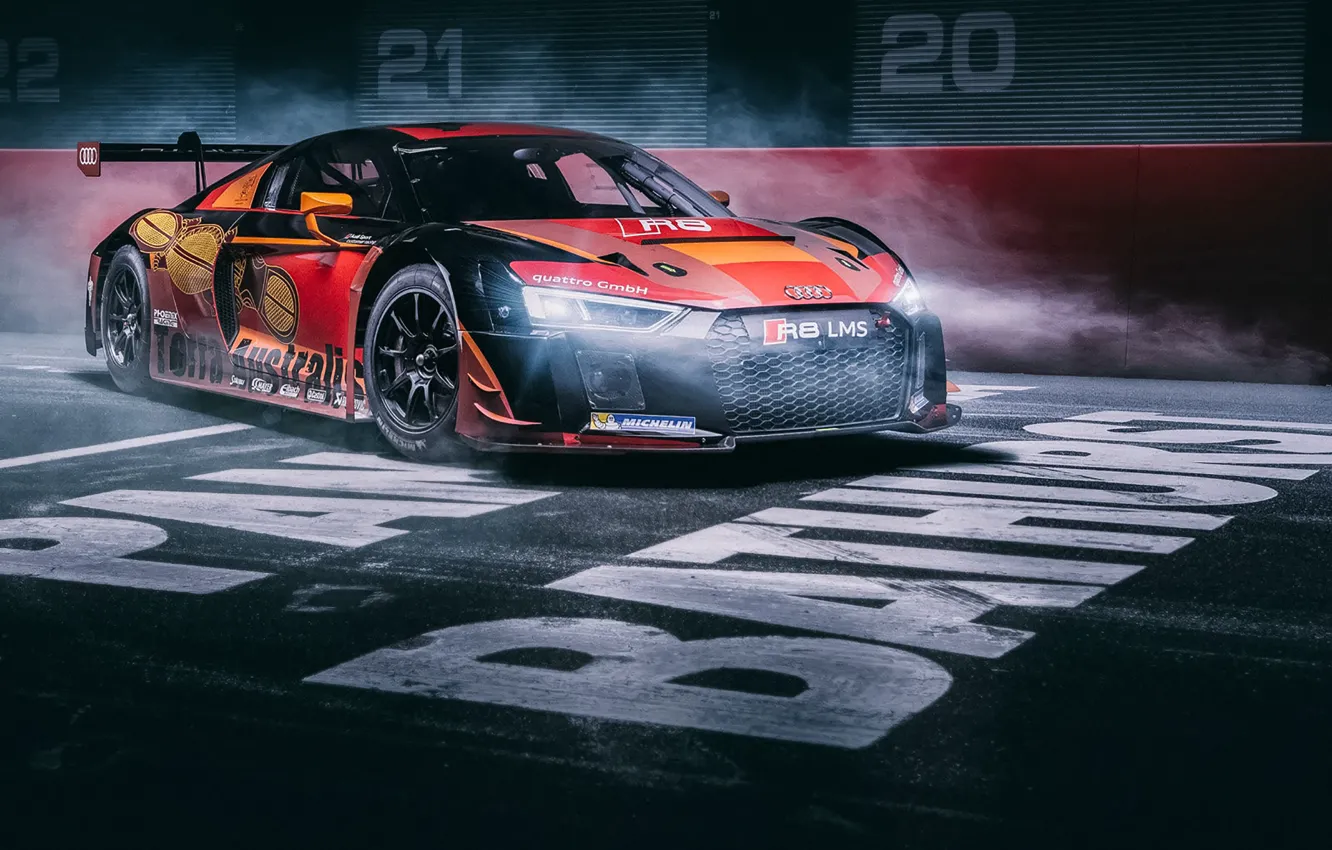 Photo wallpaper Audi, Light, Race, LMS, Supercar, Track