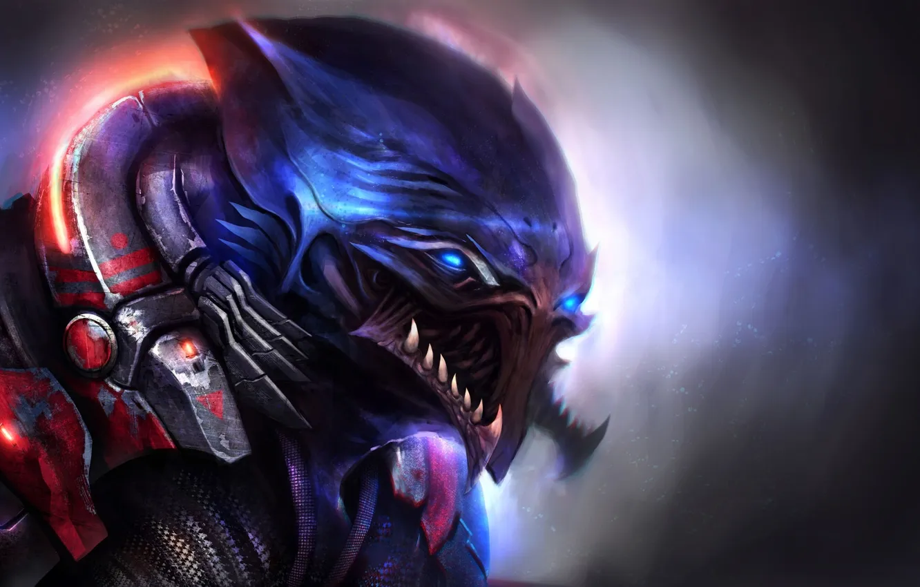 Photo wallpaper monster, art, fangs, alien, armor