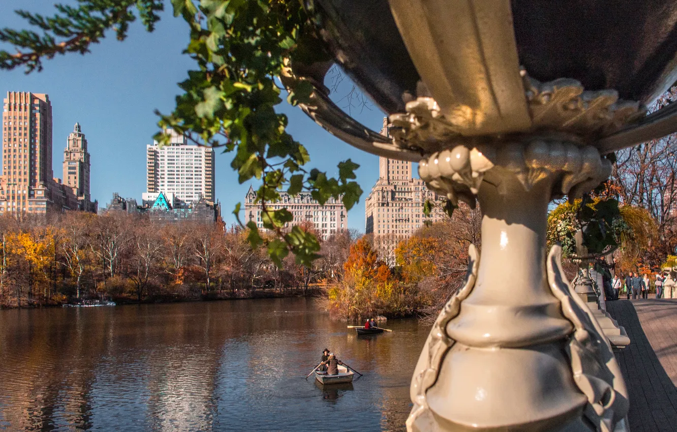 Photo wallpaper bridge, lake, home, New York, USA, Central Park