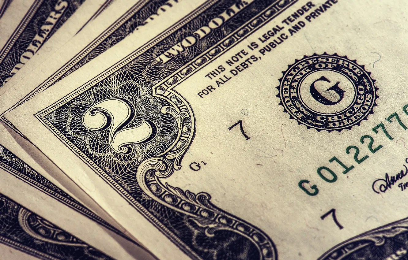 Photo wallpaper macro, money, dolar