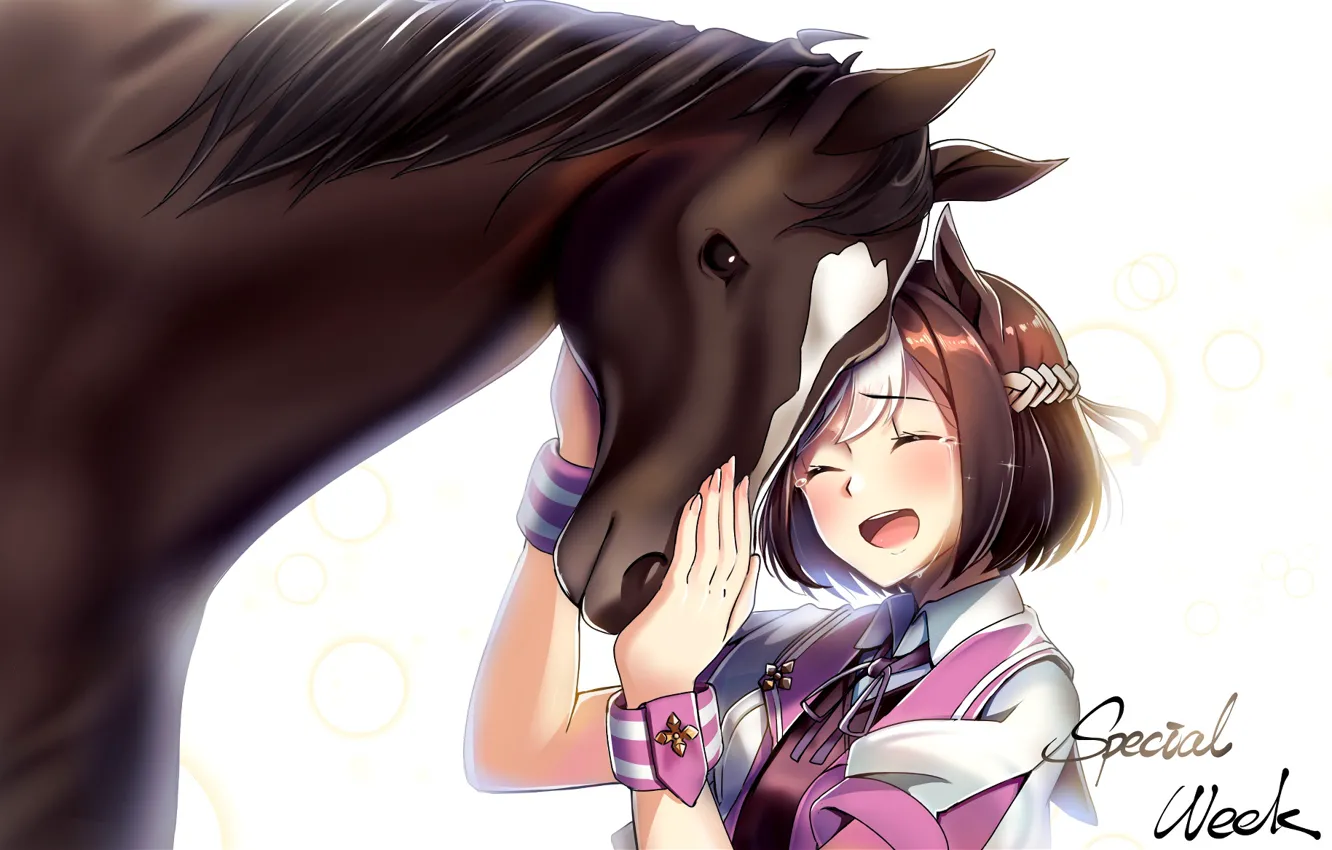 Photo wallpaper horse, horse, girl, uma musume pretty derby