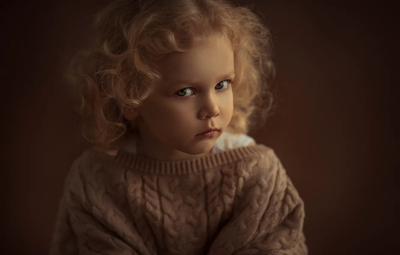 Photo wallpaper portrait, girl, curls