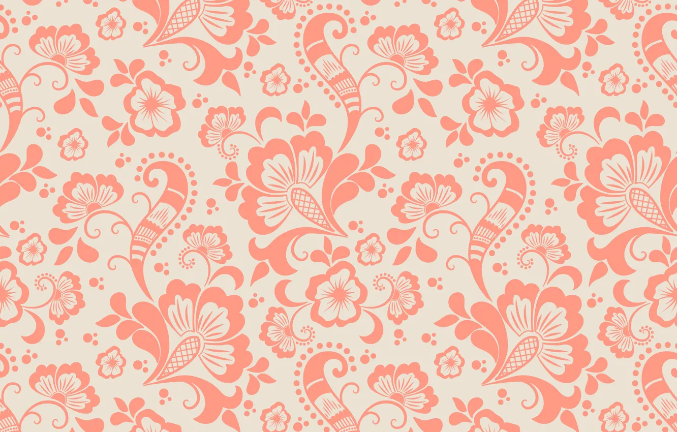 Photo wallpaper flower, texture, background, pattern, ornament, seamless