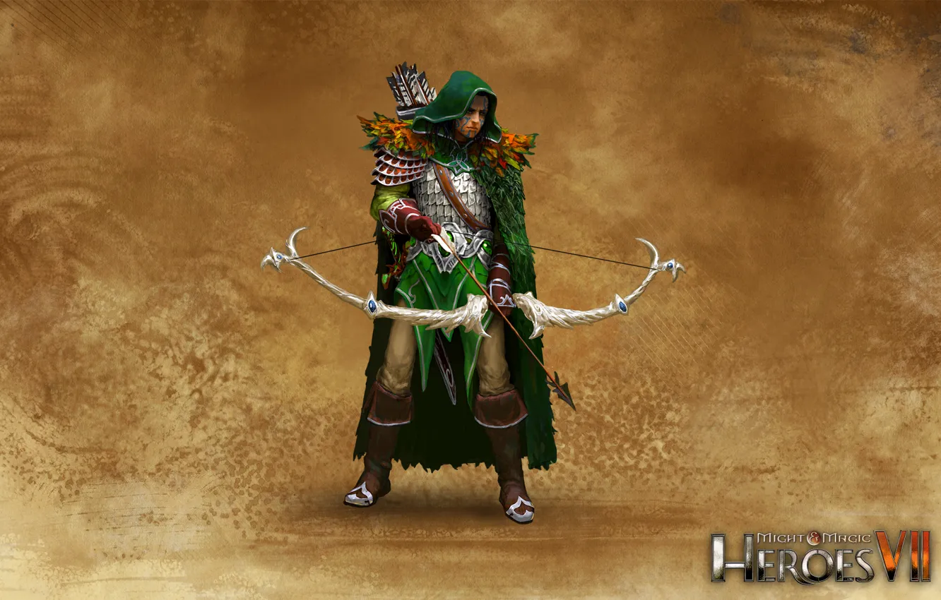 Photo wallpaper Bow, Elf, Might &ampamp; Magic 7, Heroes of might and magic 7, Forest Alliance, Huntsman