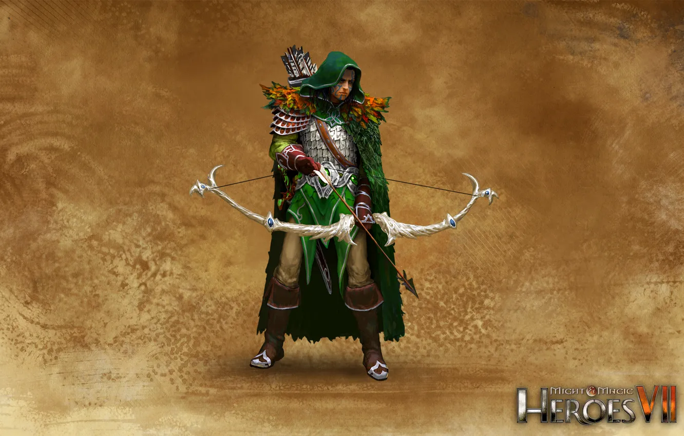 Photo wallpaper elf, bow, huntsman, heroes of might and magic 7, Might &amp; Magic 7, Forest Alliance