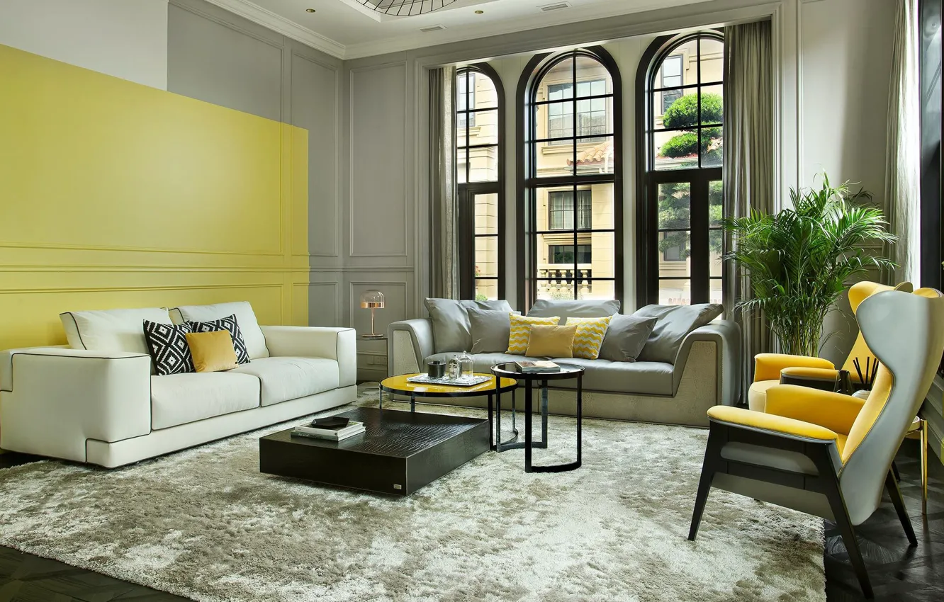 Photo wallpaper style, room, interior, Ningbo, living room, China, Ningbo Villa, Ningbo Villa