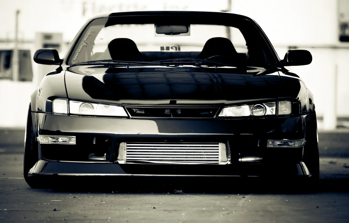 Photo wallpaper black, Silvia, Nissan, black, Nissan, Sylvia, S14