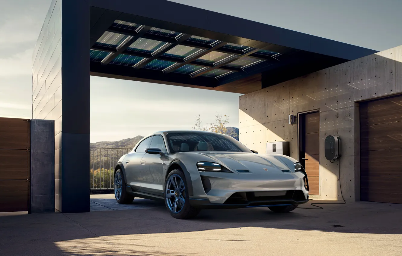 Photo wallpaper front view, Concept, Cross Turismo, Porsche, Mission E, 2018