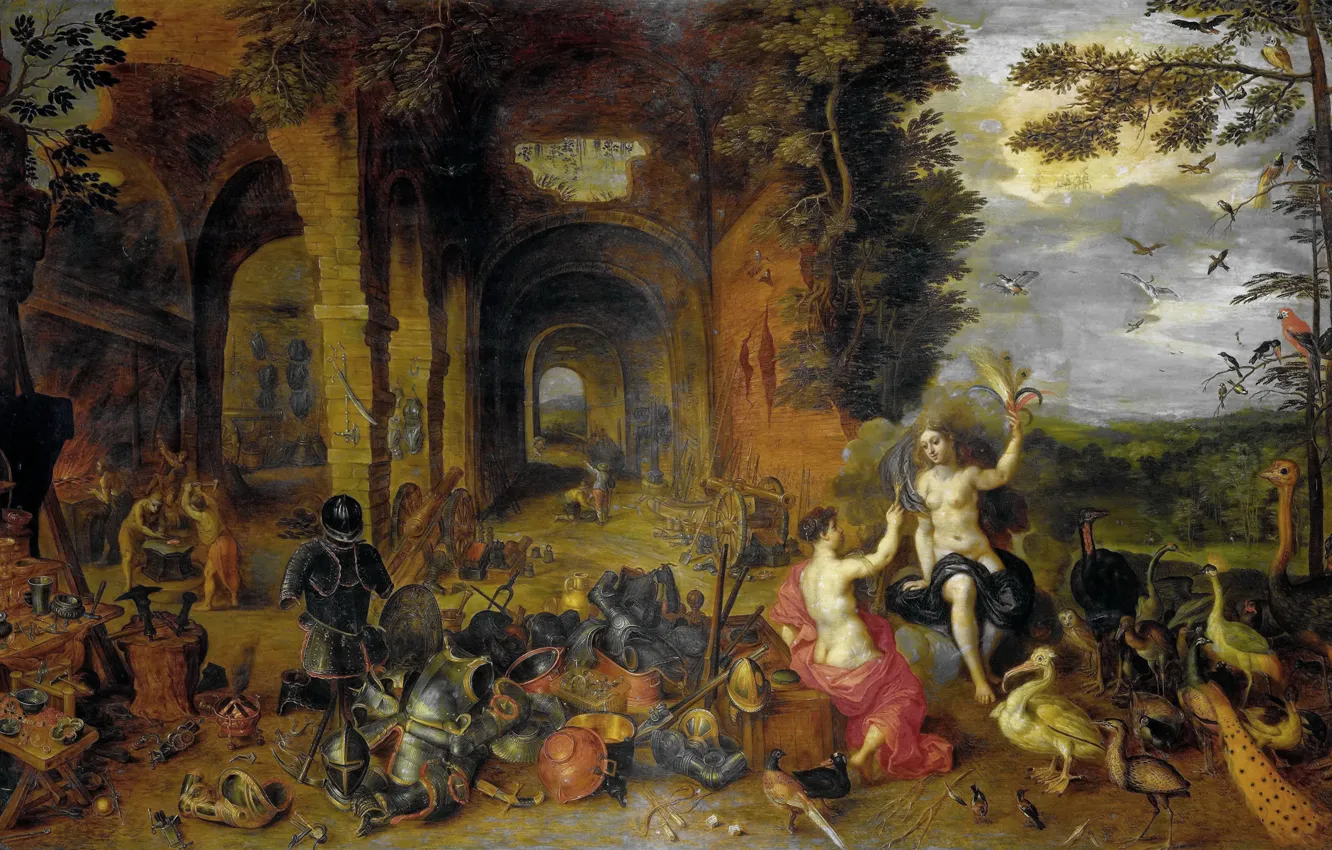 Photo wallpaper picture, Jan Brueghel the younger, Allegory Of The Four Elements, Fire and Air