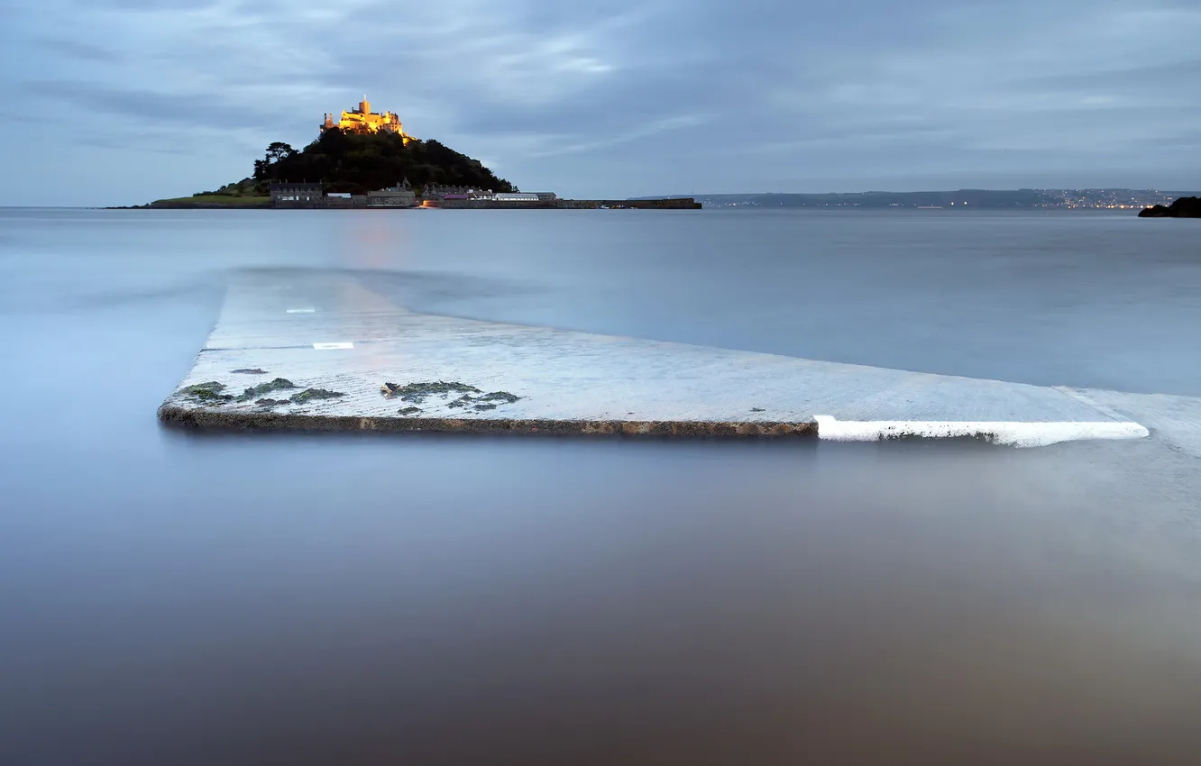 Photo wallpaper sea, landscape, castle