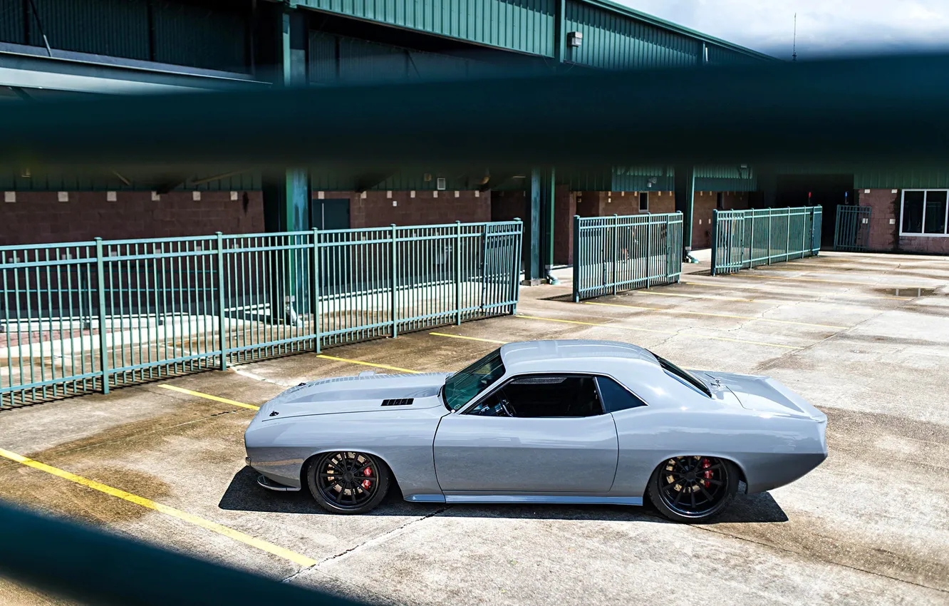Photo wallpaper Parking, Plymouth, custom, Cuda