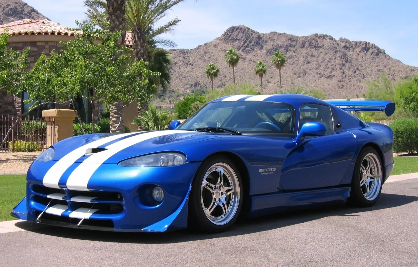 Photo wallpaper car, Viper, blue