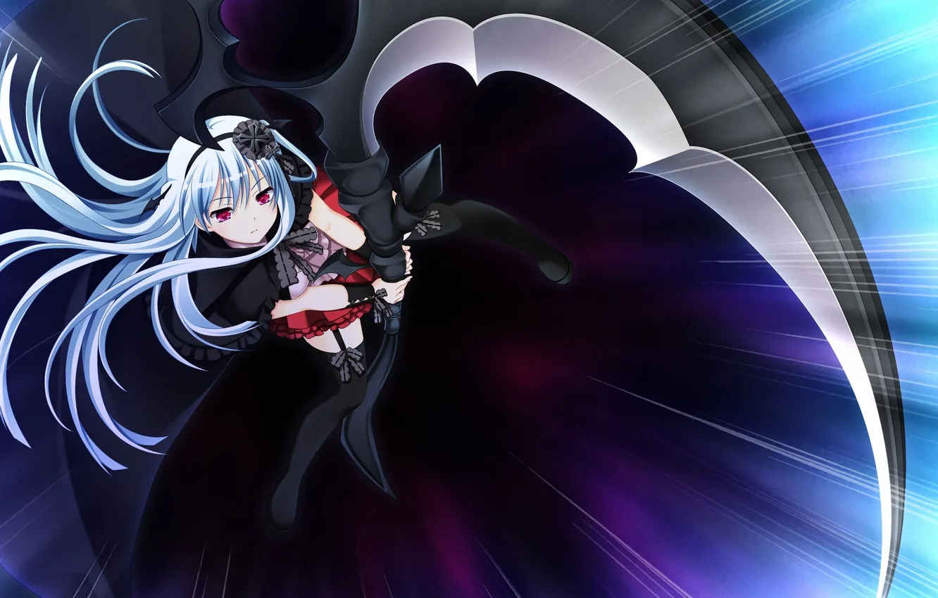 Photo wallpaper girl, weapons, braid, makita maki, shinigami no testament, I lived alhazerd