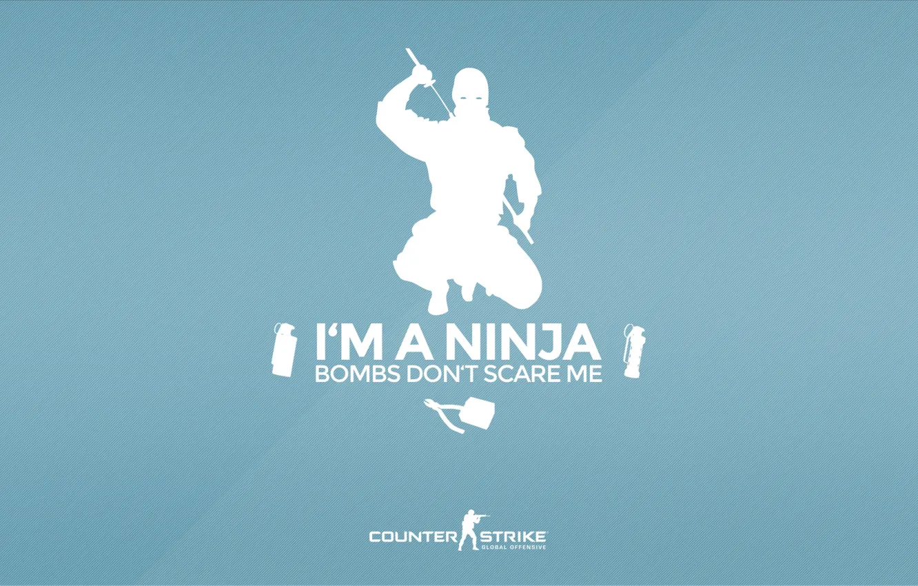 Photo wallpaper kit, CS GO, Counter Strike Global Offensive, Серия &ampquot;CS GO Situation&ampquot;, I'm a ninja, Bombs …
