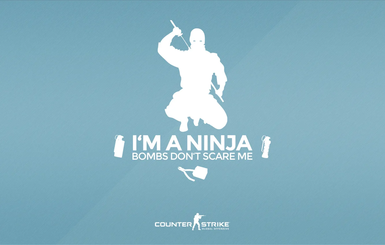 Photo wallpaper Kit, counter strike global offensive, cs go, Серия &quot;CS GO Situation&quot;, I'm a ninja, Bombs …