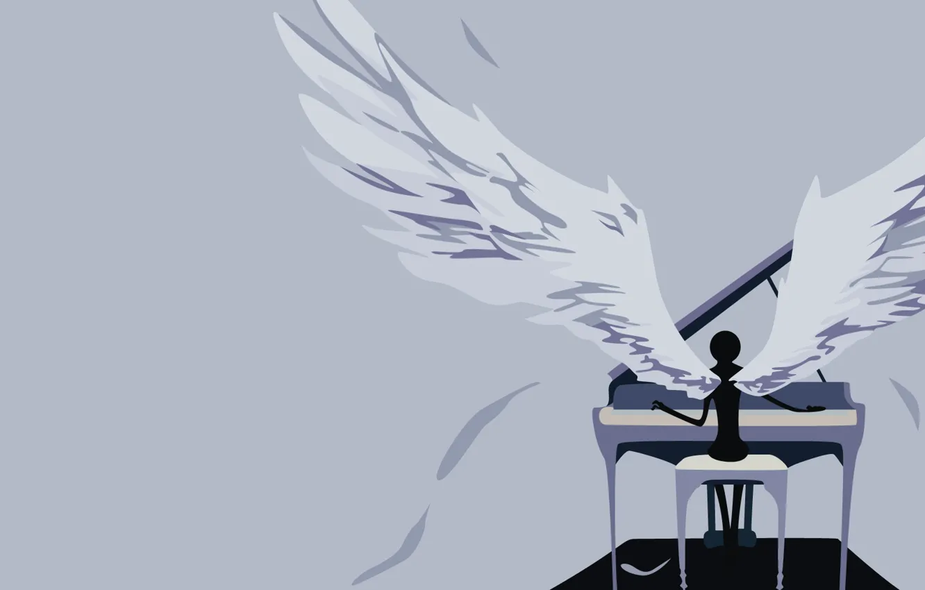 Photo wallpaper background, wings, piano, greenmapple17, Deemo- Wings of Piano