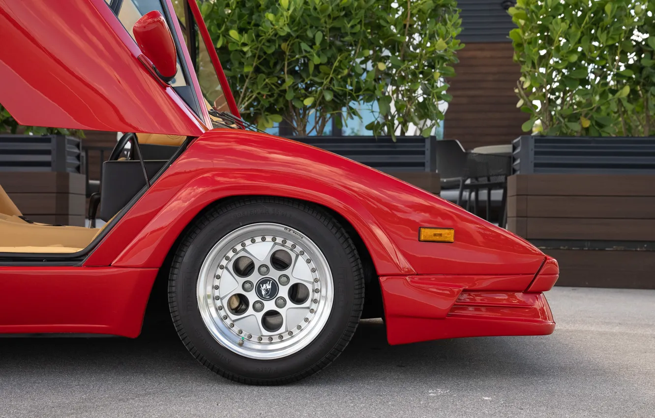 Photo wallpaper Lamborghini, lambo, Countach, wheel, Lamborghini Countach 25th Anniversary