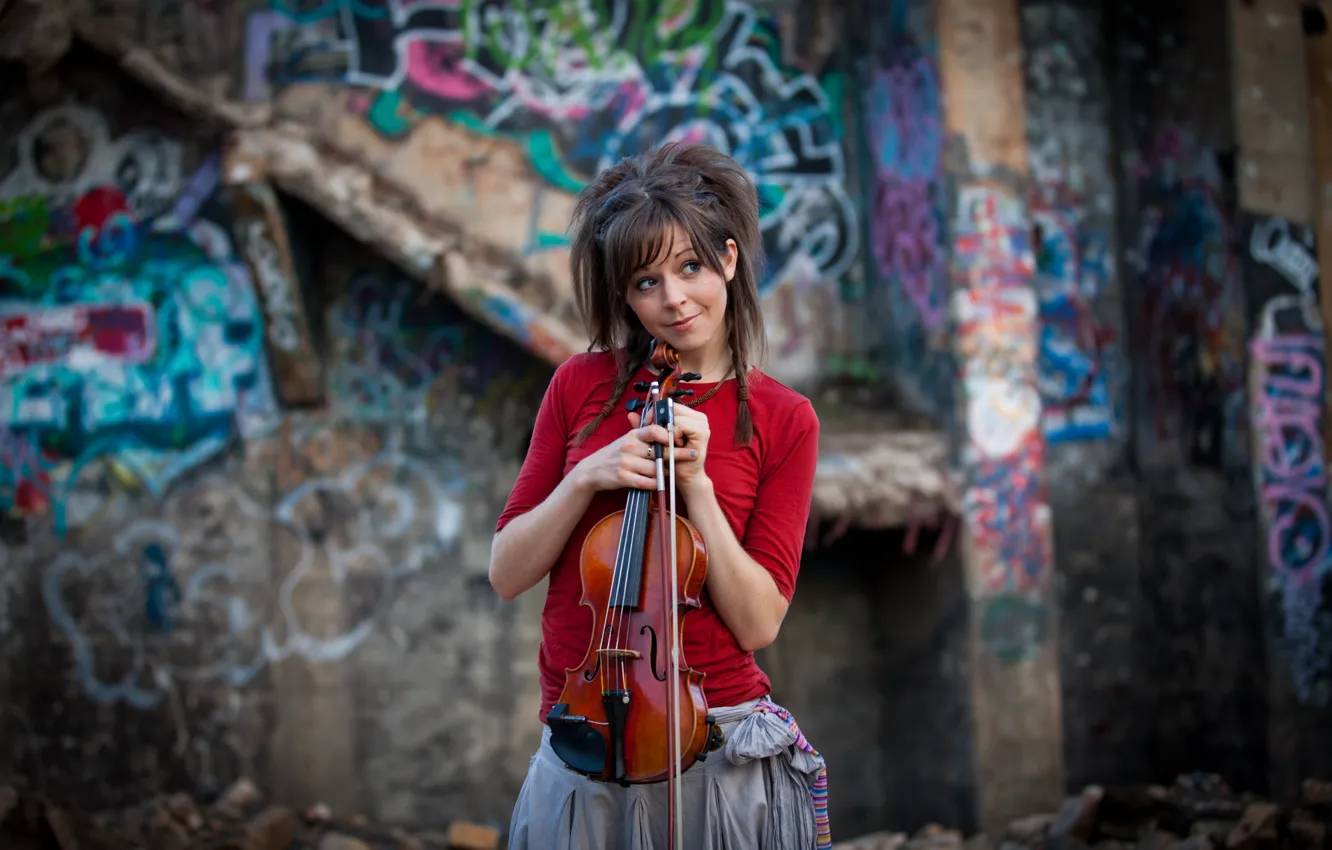 Photo wallpaper violin, beauty, violin, Lindsey Stirling, Lindsey Stirling, violinist