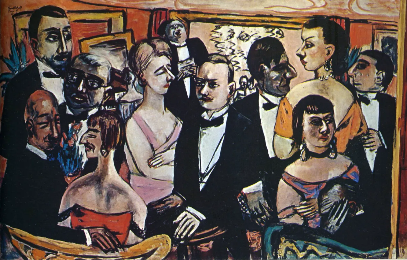 Photo wallpaper people, Vanguard, Expressionism, Max Beckmann, Party in Paris, 1931-47