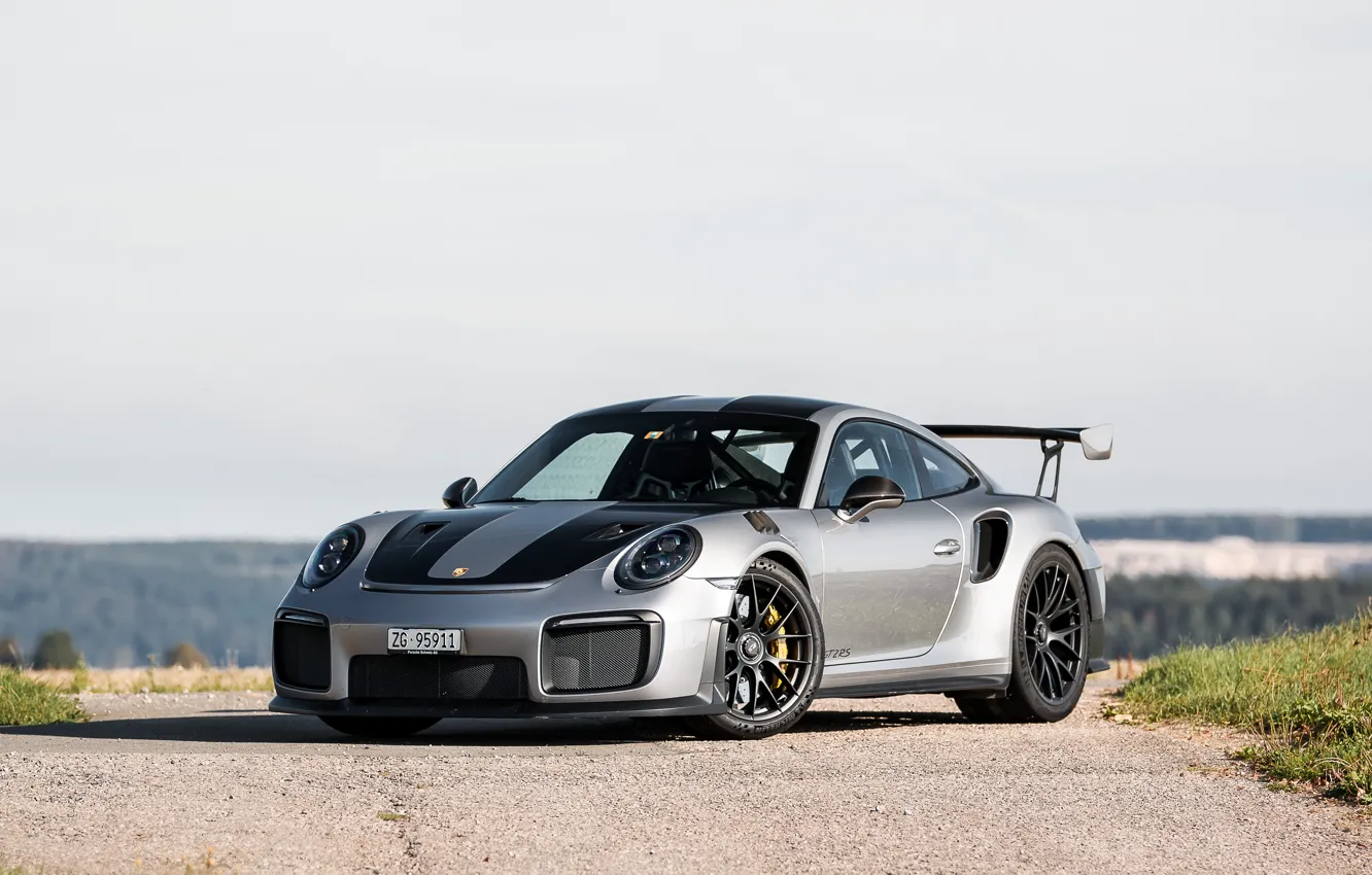 Photo wallpaper Porsche, GT2, Black, Wheels, 991